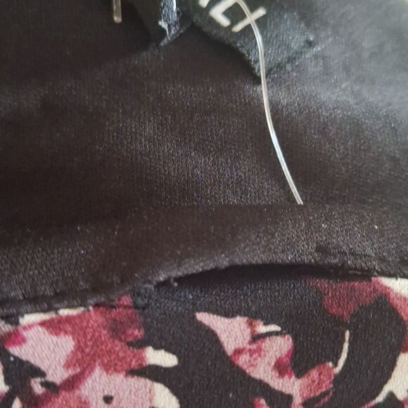 Roz & Ali Officecore Midi Dress Floral Short Sleeve Romantic Flowy Plum Size 24 - Picture 13 of 13